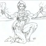 arm wrestling supergirl by Pramit